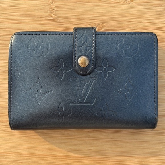 Louis Vuitton Vernis Porte Monnaie Viennois Bifold Kiss Lock Vintage Wallet Blue - Picture 1 of 16